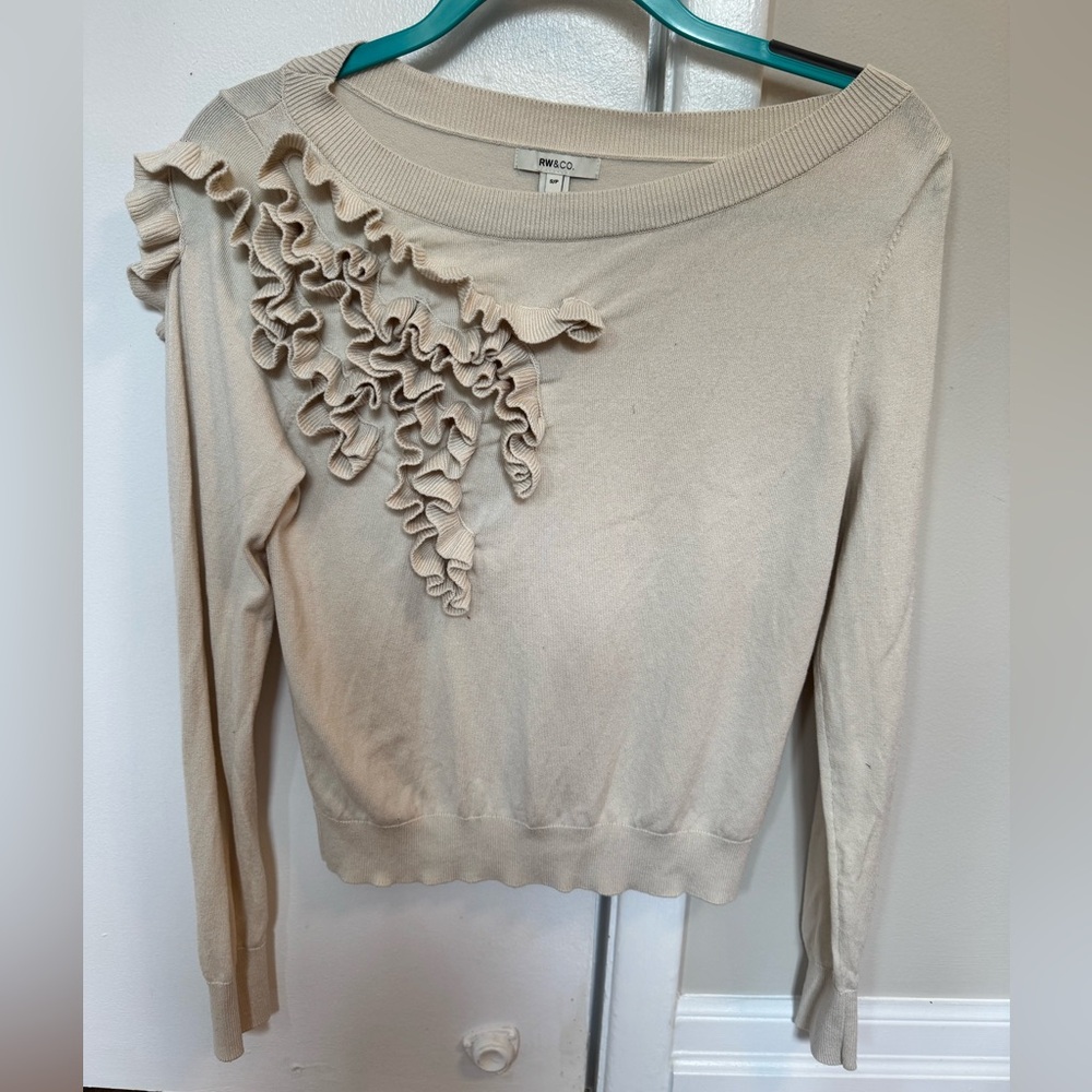 RW&CO. Cream Knit Sweater